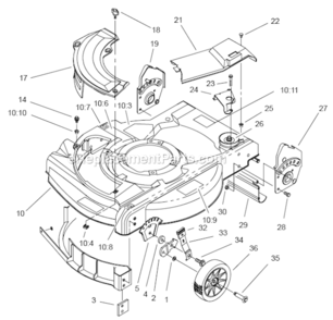 Part Location Diagram of 104-4431 Lawn Boy Throttle-Disc